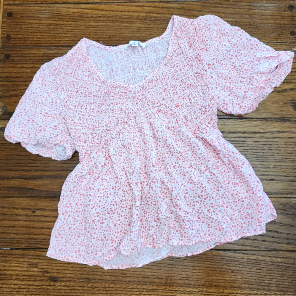 Splash polka dotted babydoll top